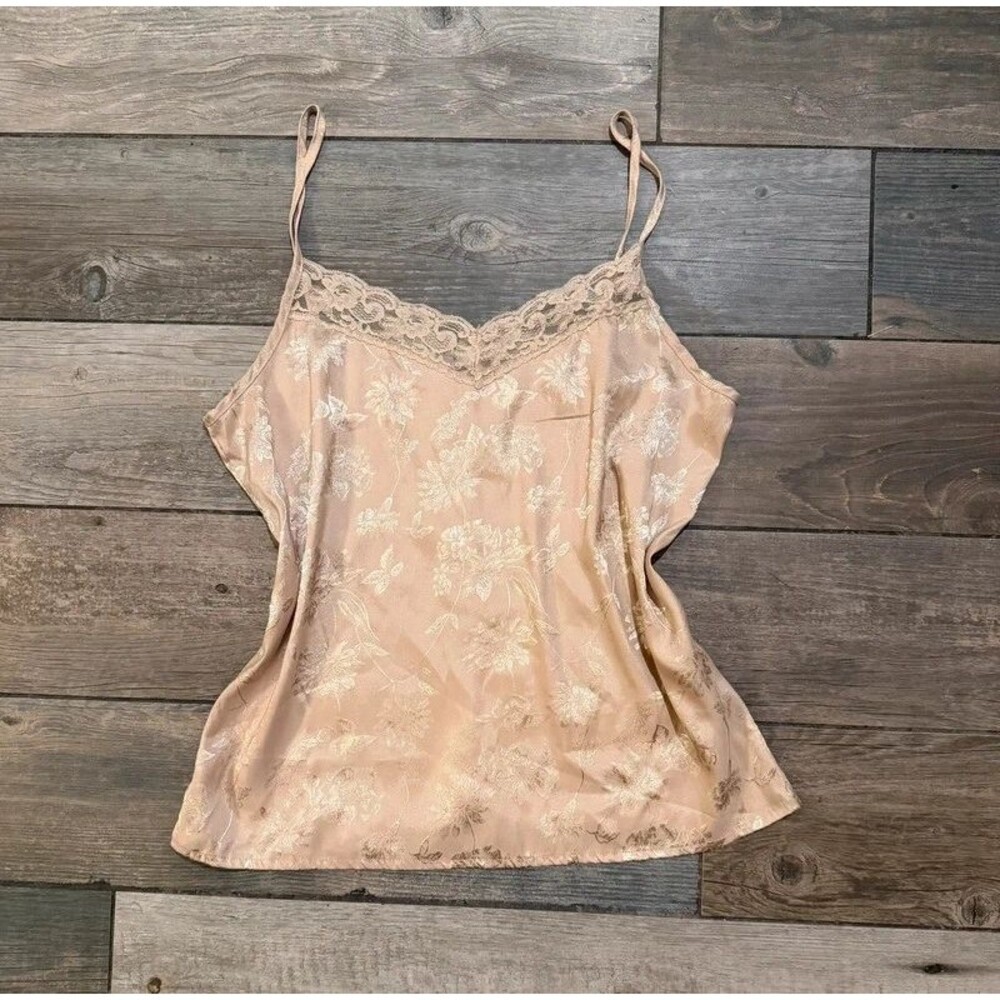 Vintage Style Gold Lace Trim Tank Size M